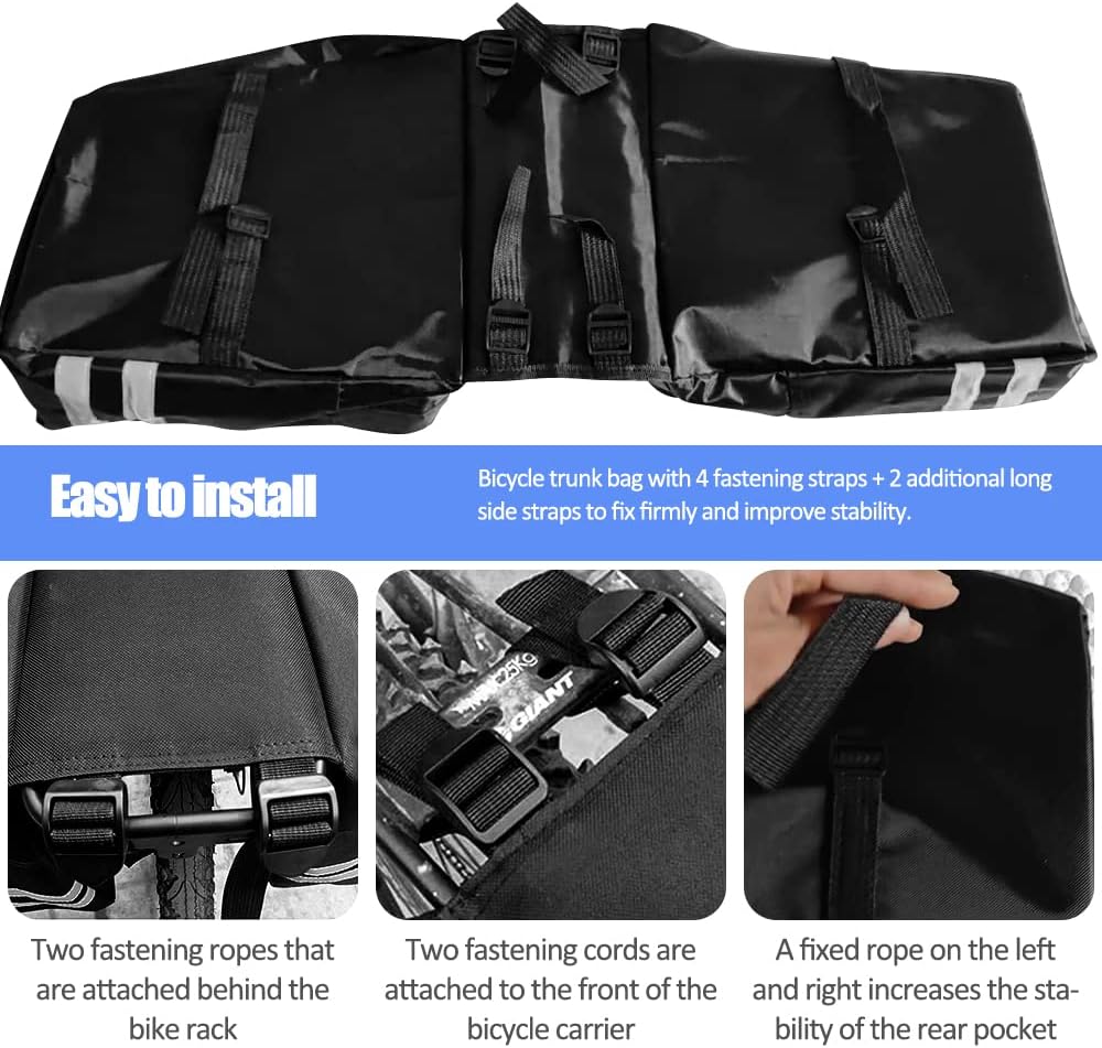 Lonqi Bike Rear Rack Double Pannier Bag - Image 2